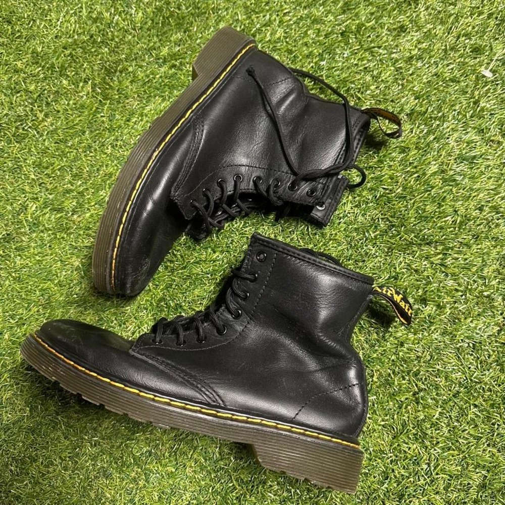 Dr.‎ Martens 1460 Y Black Leather Lace Up/Zip Ankle Boots Men's Size 4 #shoes